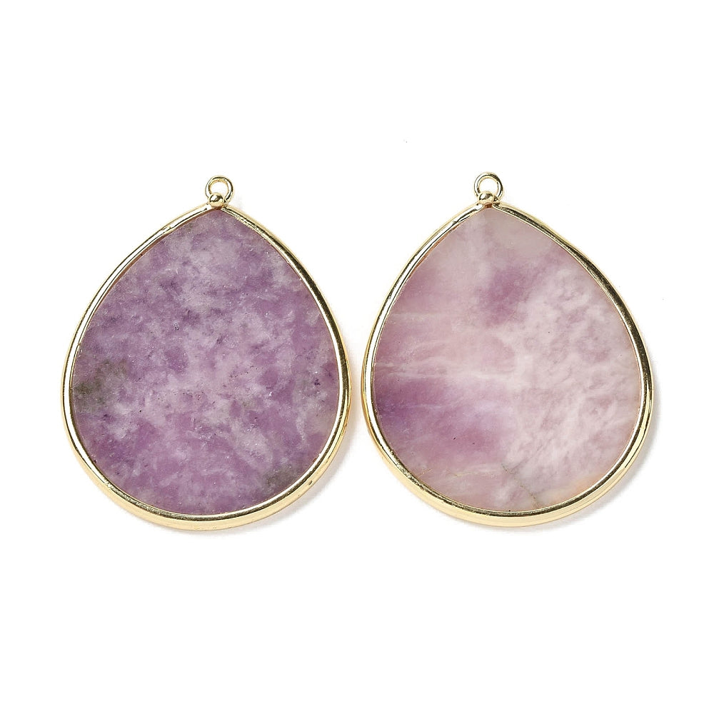 Lilac Jade Pendant on 24k Gold Plated Chain