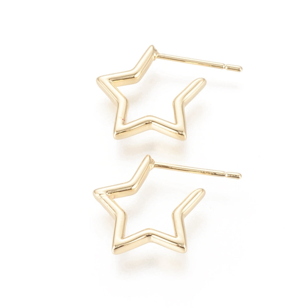Small Star Huggie Earrings 18K Gold Plated