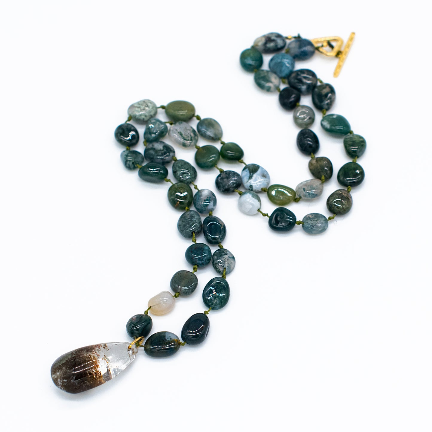 Moss Agate Mala Necklace