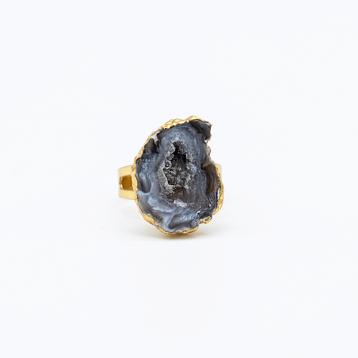 Gold Plated Geode Ring