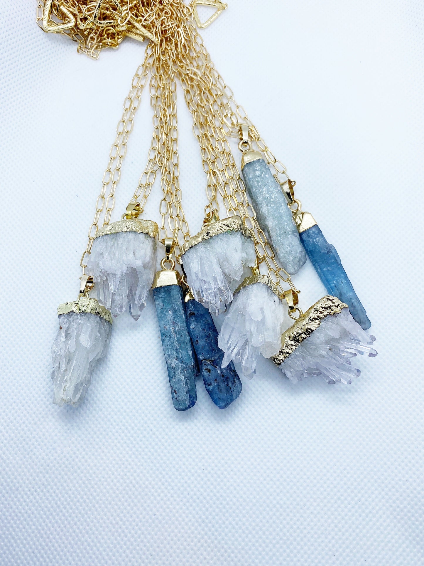 Kyanite Point and 24k Gold plated Necklace