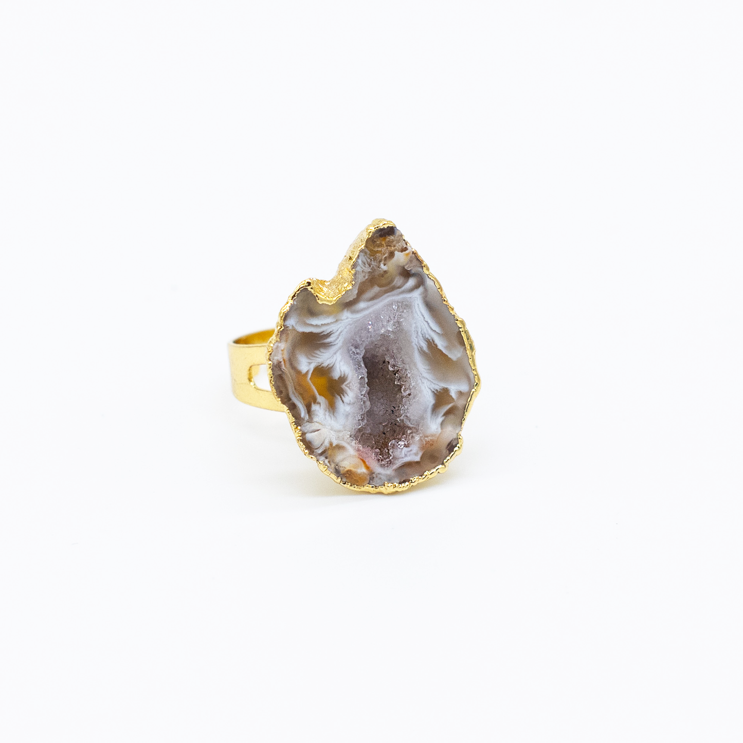 Gold Plated Geode Ring