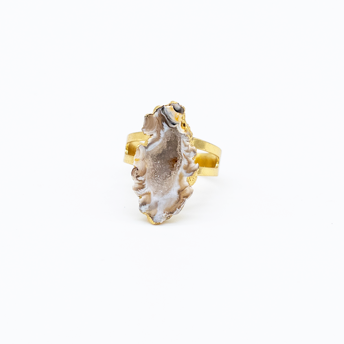 Gold Plated Geode Ring