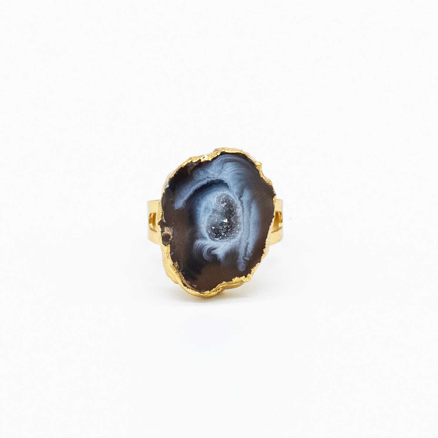 Gold Plated Geode Ring