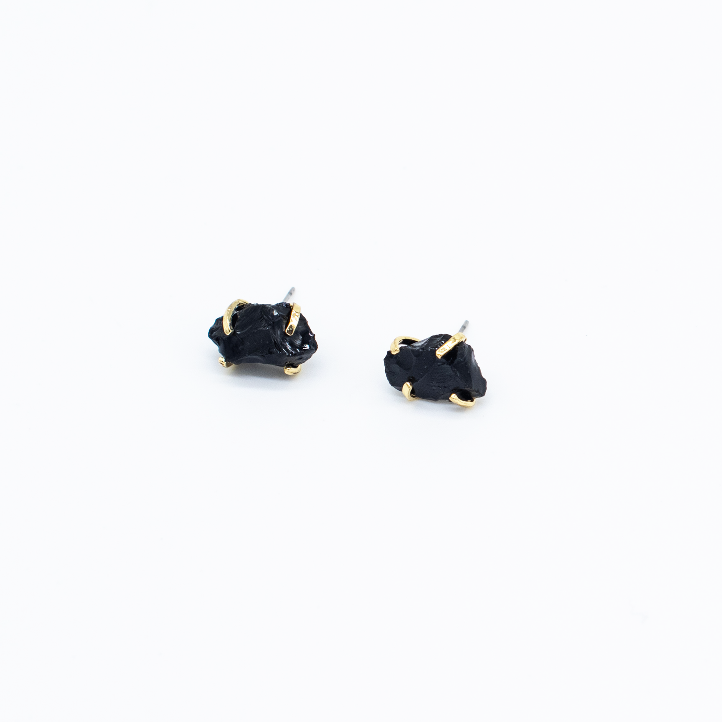 Rough Nugget Crystal Gemstone Stud Earrings