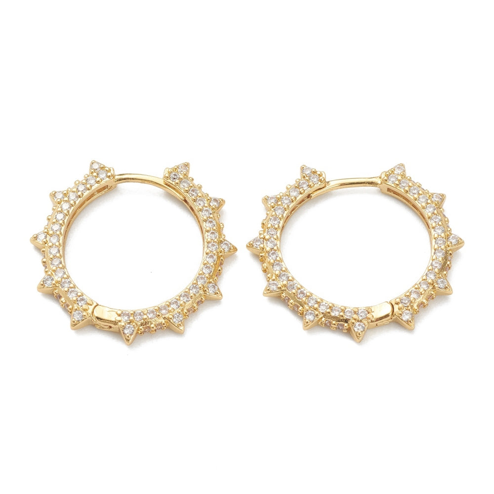 18k Micro Pave Studded Hoops