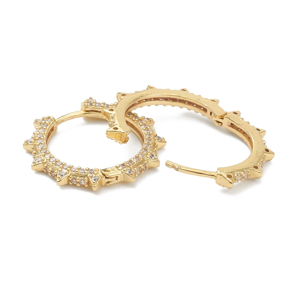 18k Micro Pave Studded Hoops