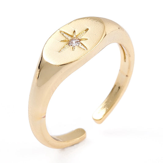 North Star Ring 18K Gold Plated