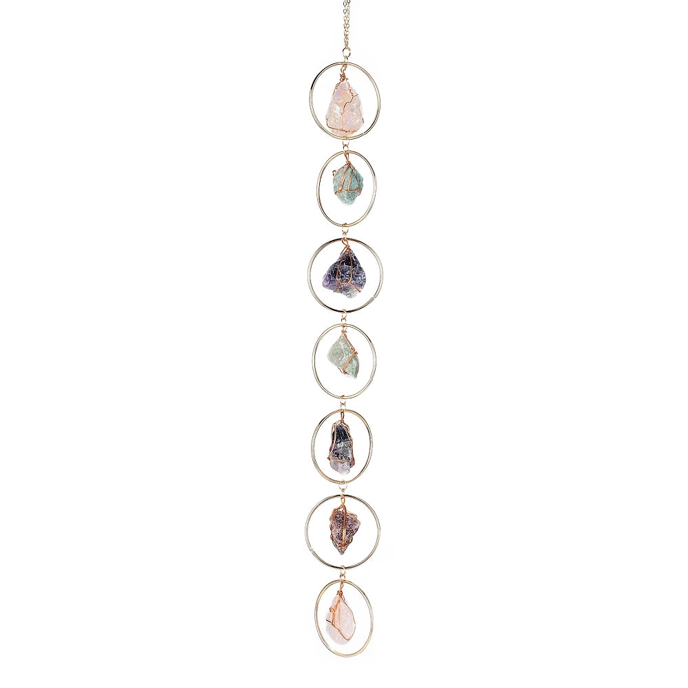 Iron Ring Chakra Gemstone Ornament Hanger