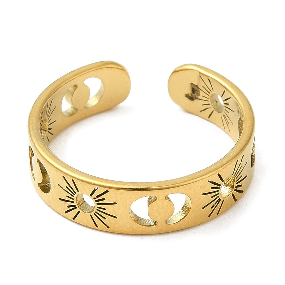 Sun & Moon Ring 18K Gold Plated