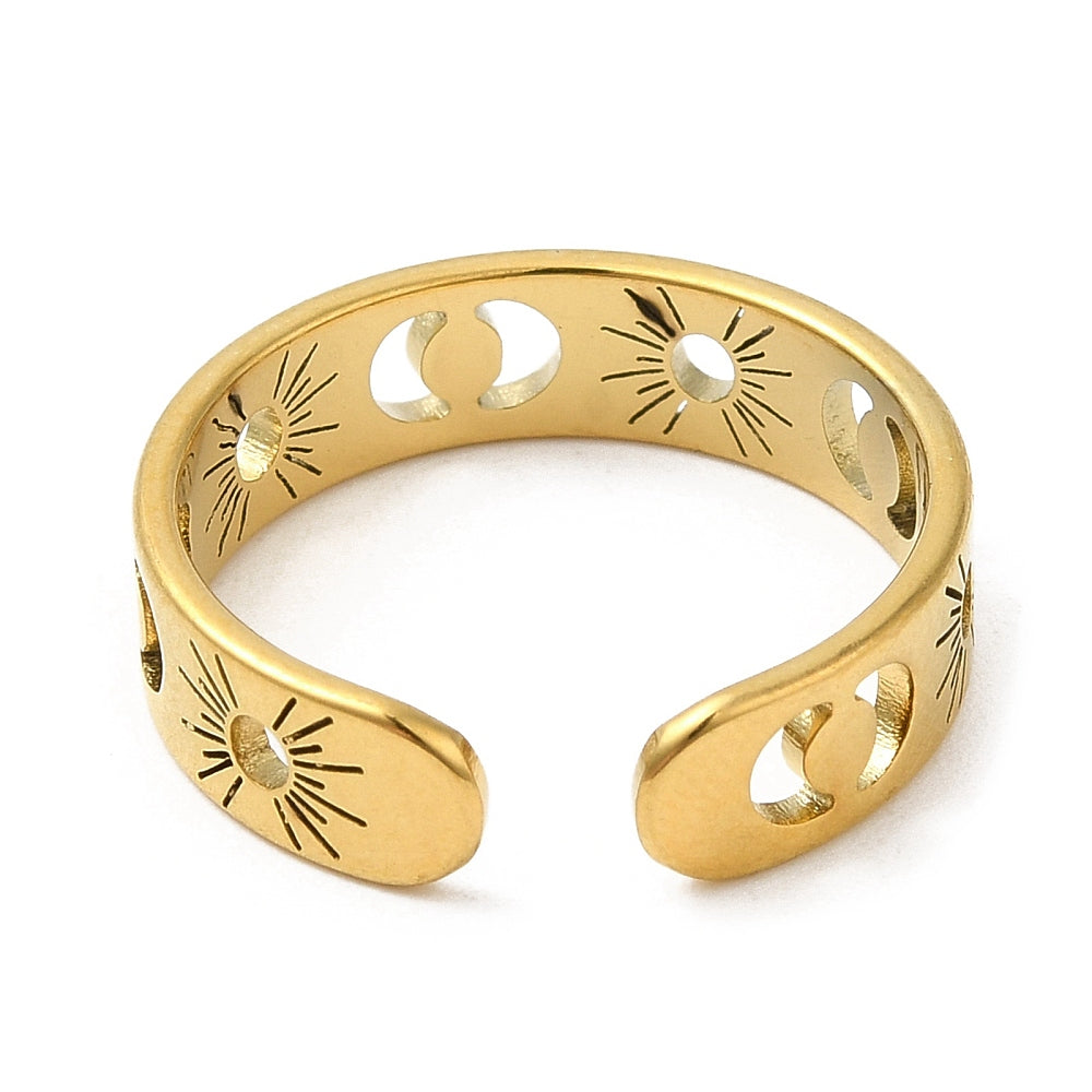 Sun & Moon Ring 18K Gold Plated