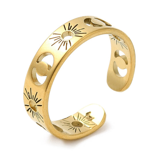 Sun & Moon Ring 18K Gold Plated