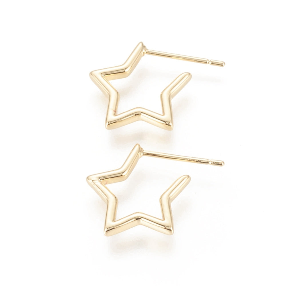 Small Star Huggie  Earrings 18K Gold Plated