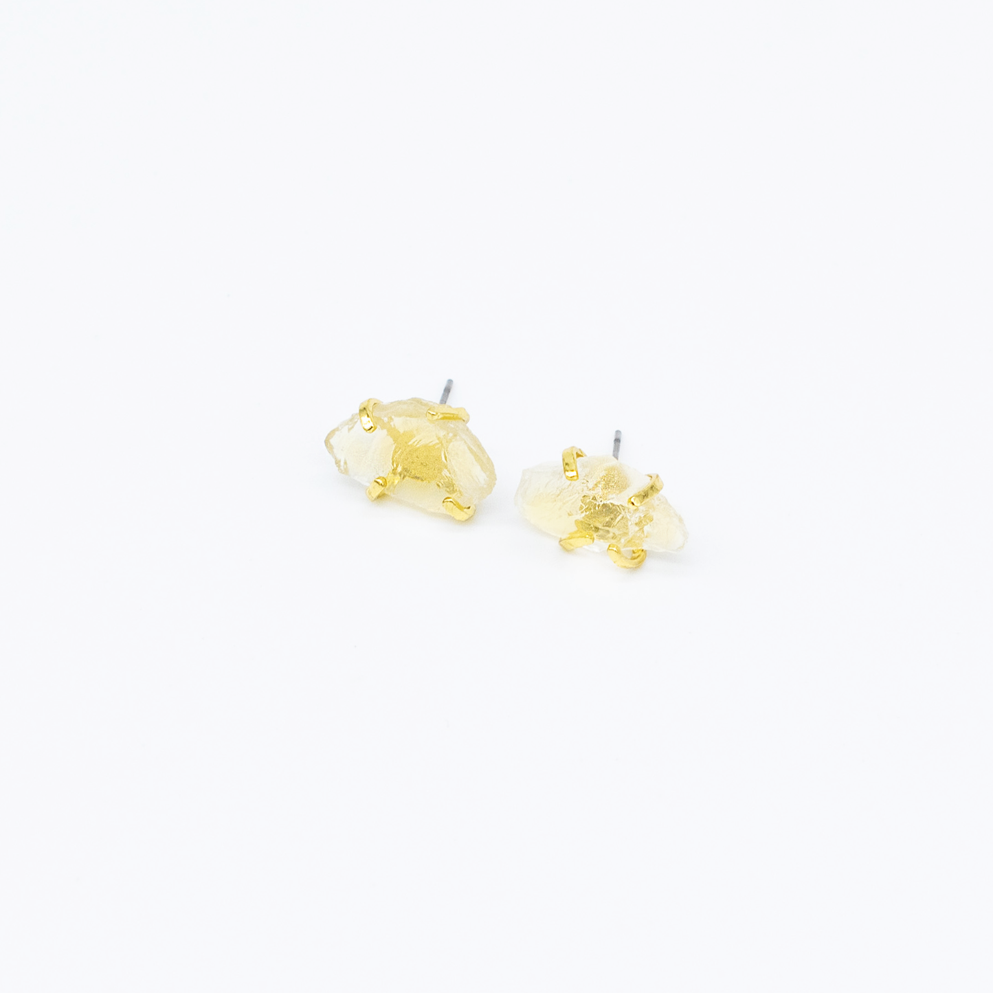 Rough Nugget Crystal Gemstone Stud Earrings