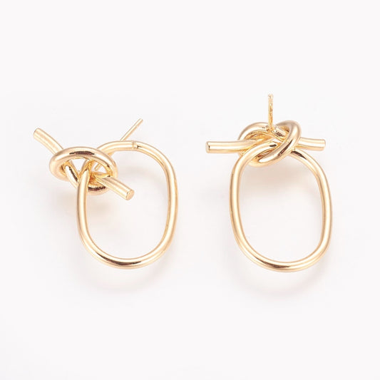 Oval Knot Earrings 18K Gold Plated