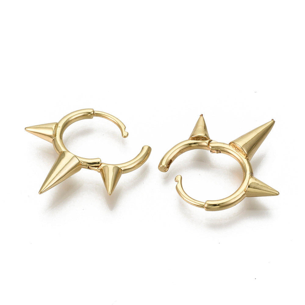 Studded Hoop Earrings 18K Gold Plated