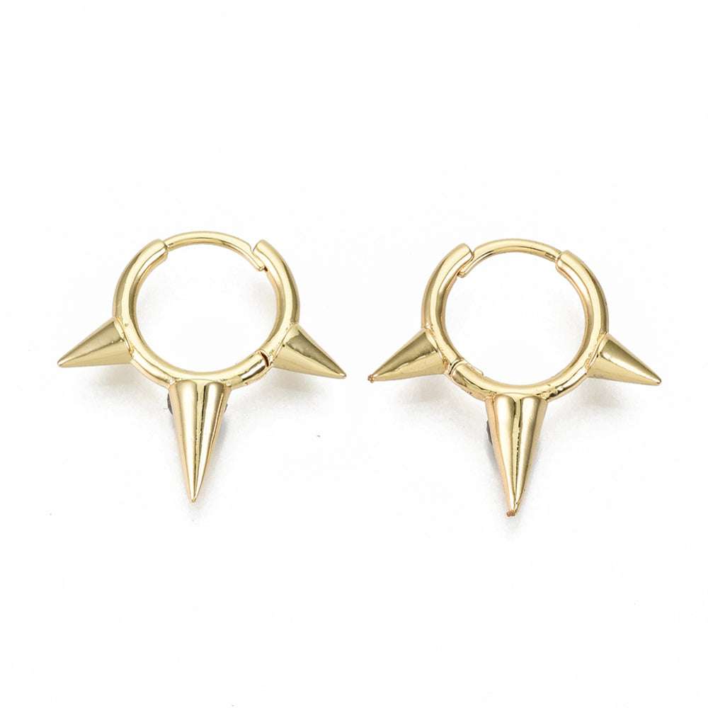 Studded Hoop Earrings 18K Gold Plated