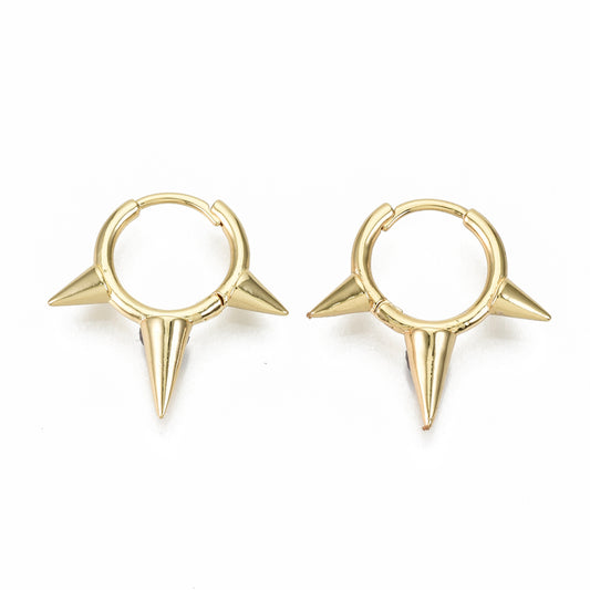 Studded Hoop Earrings 18K Gold Plated