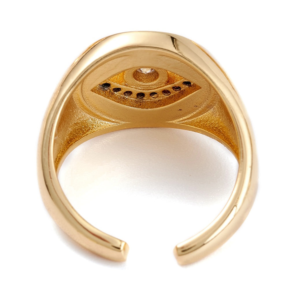 Evil Eye Enamel Ring 18K Gold Plated